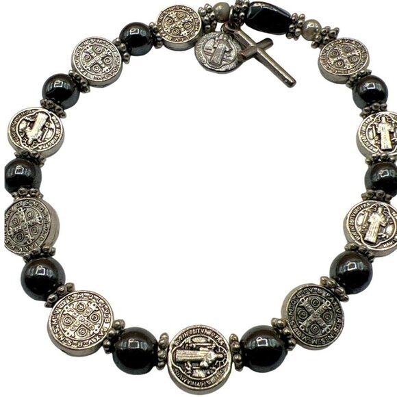 Stainless Steel Cross Necklace & Saint Benedict Bracelet.  B90 - Picture 16 of 16